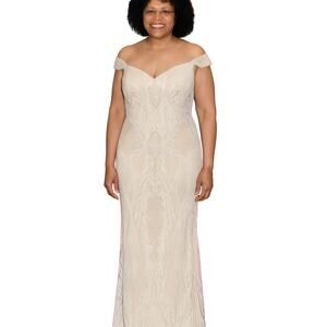 Style Plus Boutique Size 3X White Beaded Evening Long Dress